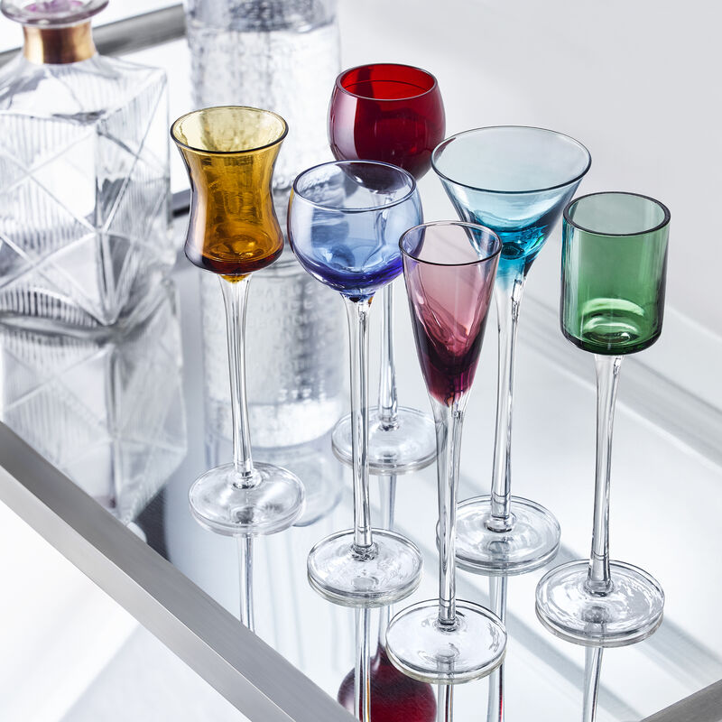 Ensemble de verres  liqueur dans des coloris de pierres prcieuses Photo 2