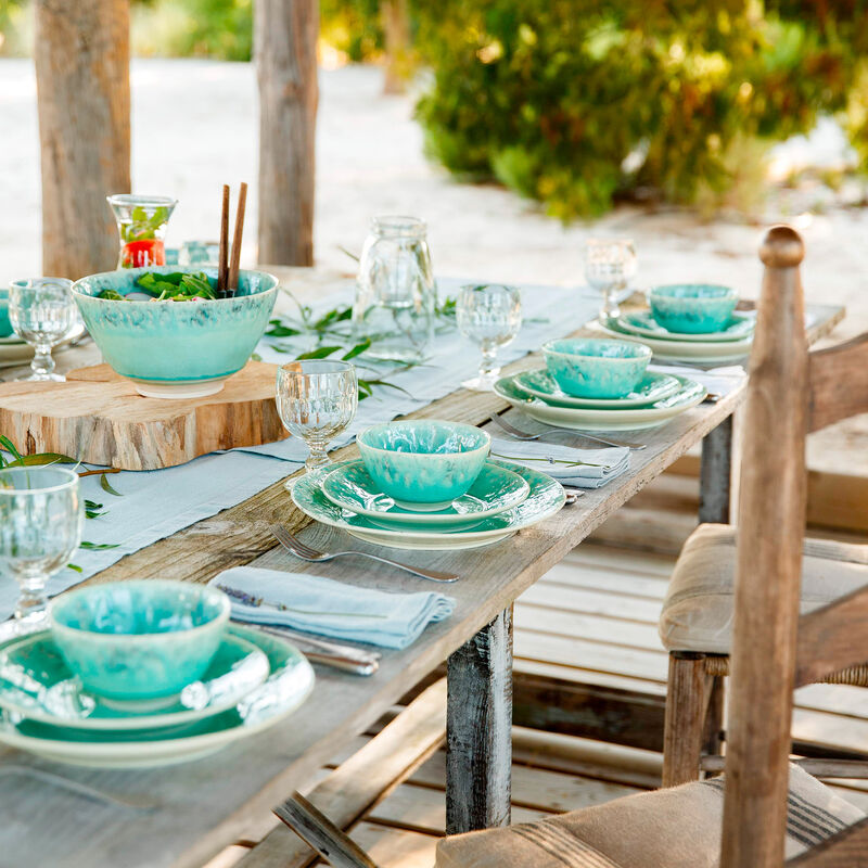 Assiettes plates : vaisselle mditerranenne dans des tons maritimes bleus Photo 2