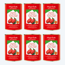 6 botes : tomates peles \;San Marzano, considres comme les tomates les plus aromatiques du monde