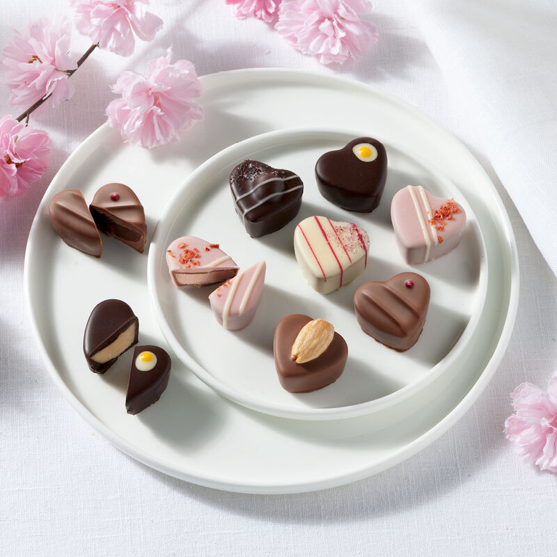  Précieux chocolats en forme de coeur, de fabrication artisanale