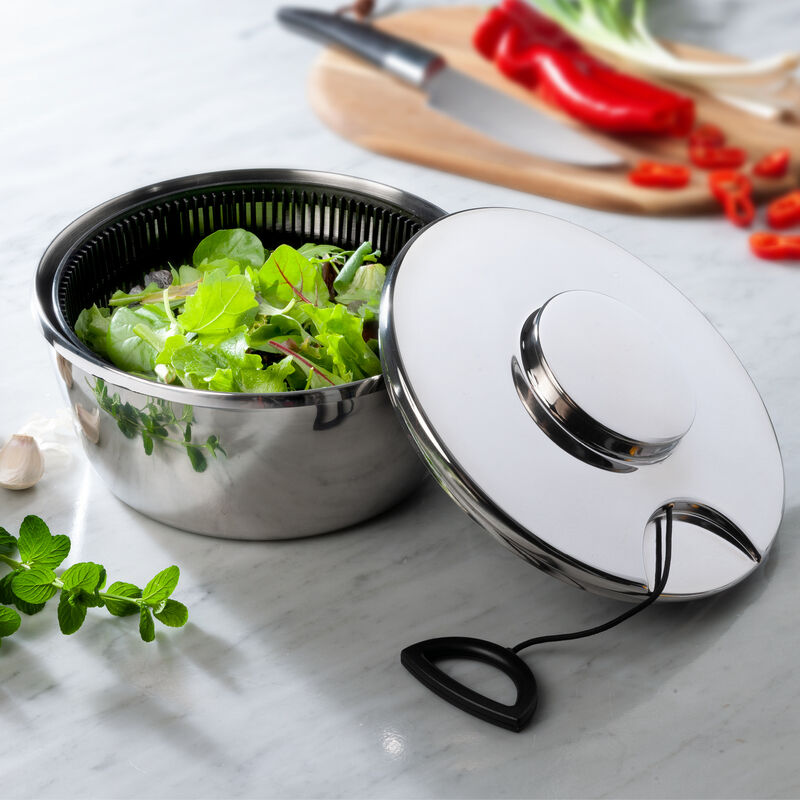 Essoreuse à salade en acier inoxydable : une salade sèche en quelques secondes Photo 2