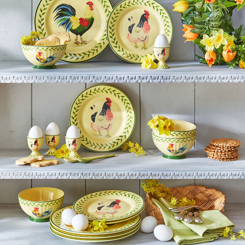 Vaisselle au motif traditionnel de coq : assiettes à petit-déjeuner ou dessert Photo 2