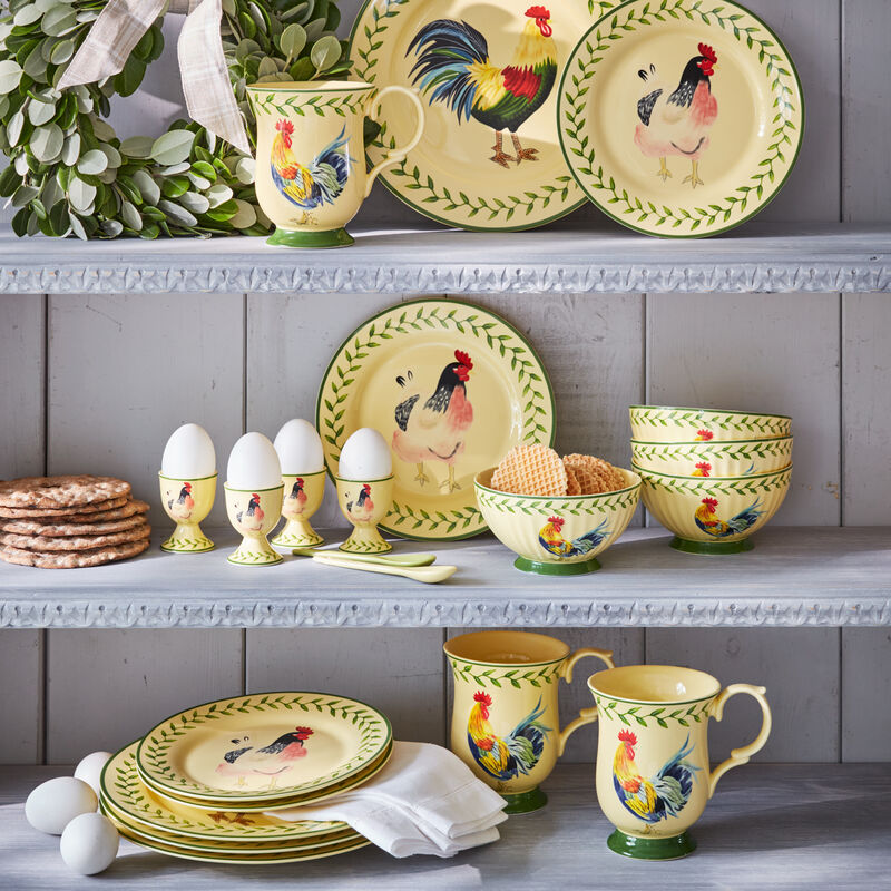 Vaisselle au motif traditionnel de coq : coquetiers Photo 2