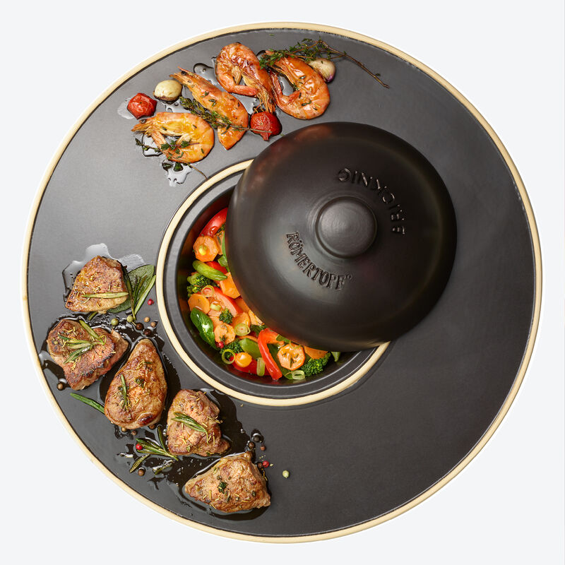 8-en-1 : Ensemble barbecue multifonctionnel en cramique avec bol Rmertopf, plat  griller Photo 4