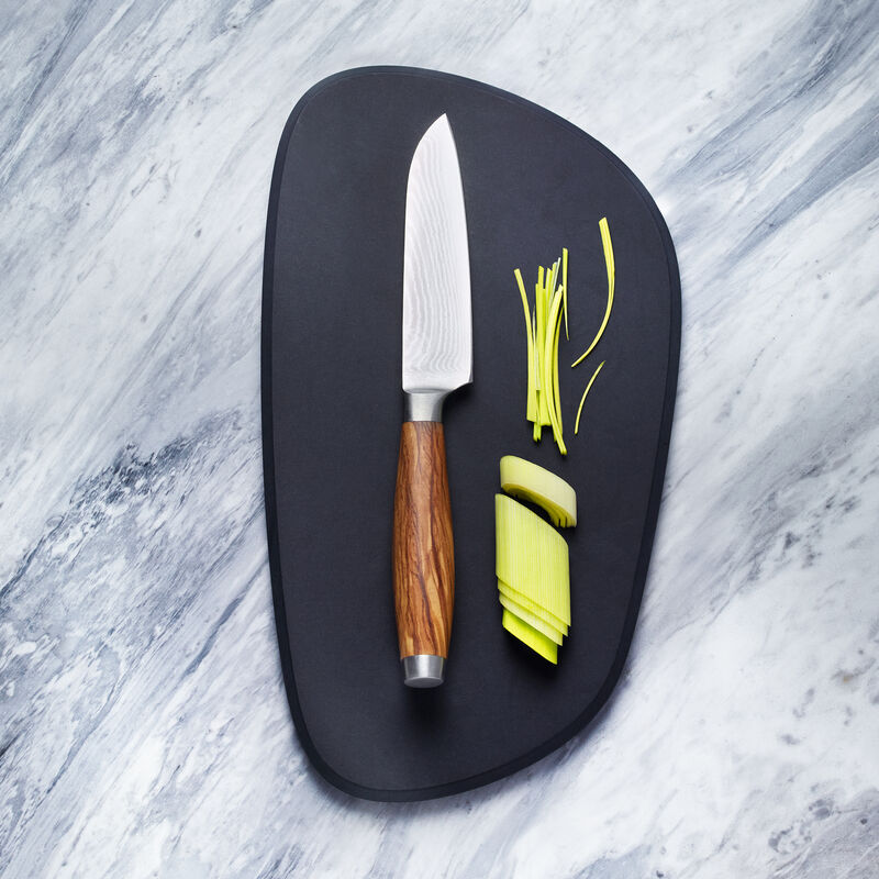 Petit couteau Santoku damas avec manche en bois d'olivier noble : répond aux exigences les plus élevées Photo 2
