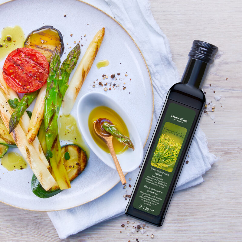 Lot de 2 - Finocciolo : cette spécialité italienne d'huile pour assaisonnement BIO aromatise les légumes fins Photo 2