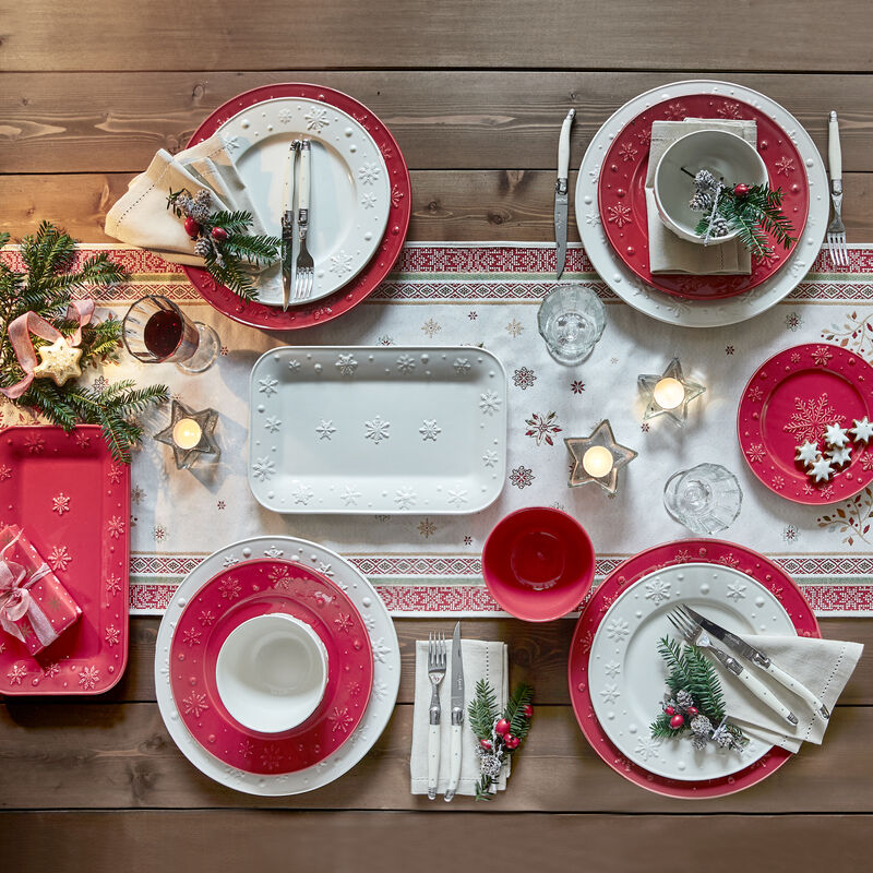 Assiettes à dessert - Vaisselle de Noël, décor relief Flocons de neige Photo 2