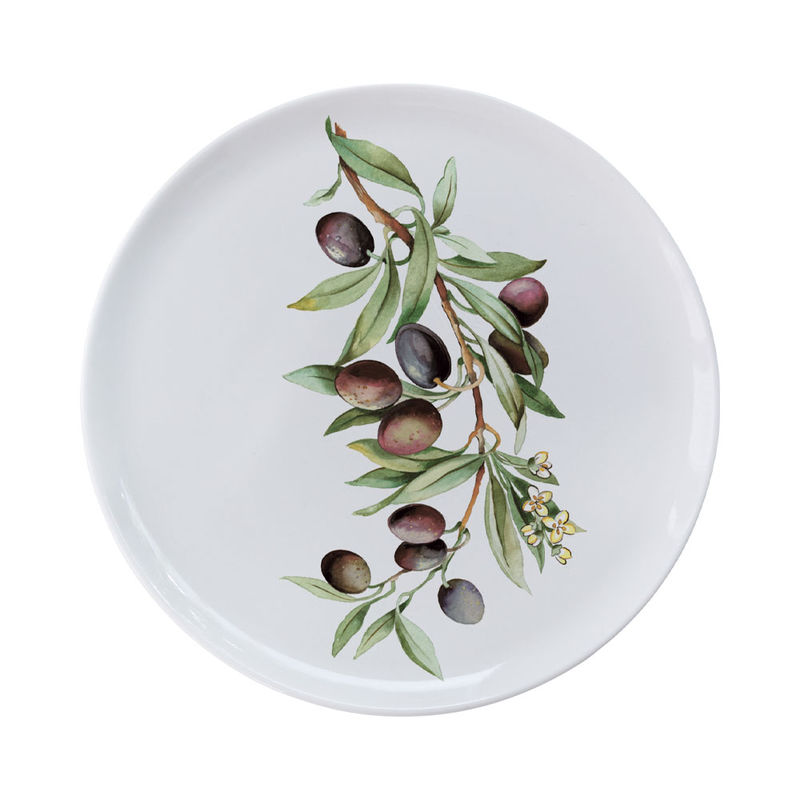 Céramique fine d'Italie : grandes assiettes aux motifs de légumes Photo 3