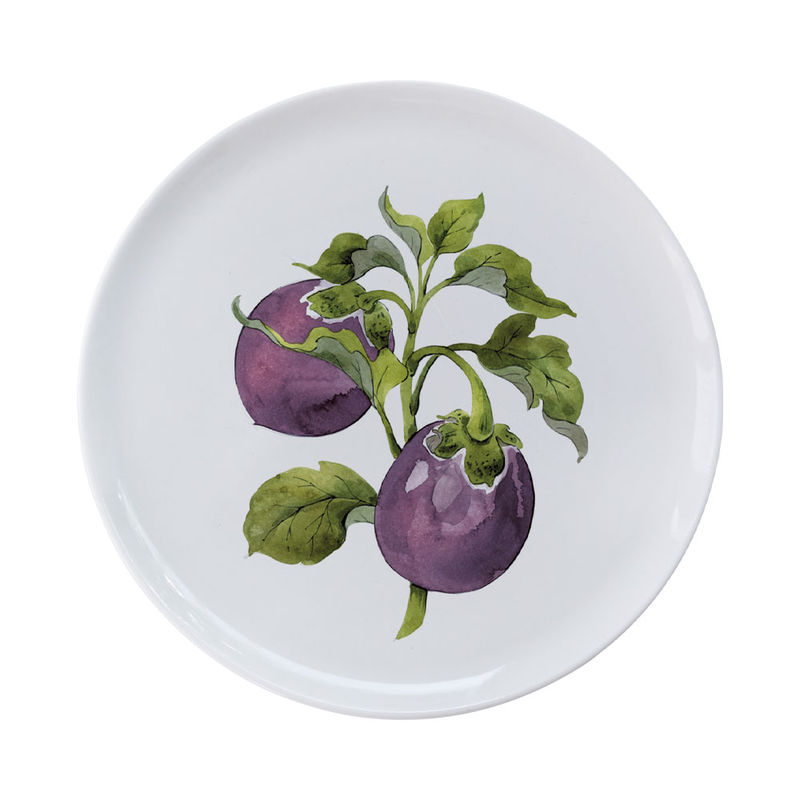 Céramique fine d'Italie : grandes assiettes aux motifs de légumes Photo 5
