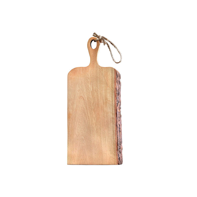 Planche à découper et de service décorative en bois de manguier avec écorce Photo 3
