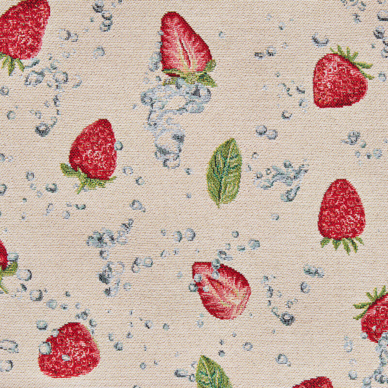 Noble nappe façon gobelin au motif estival de fraises Photo 2