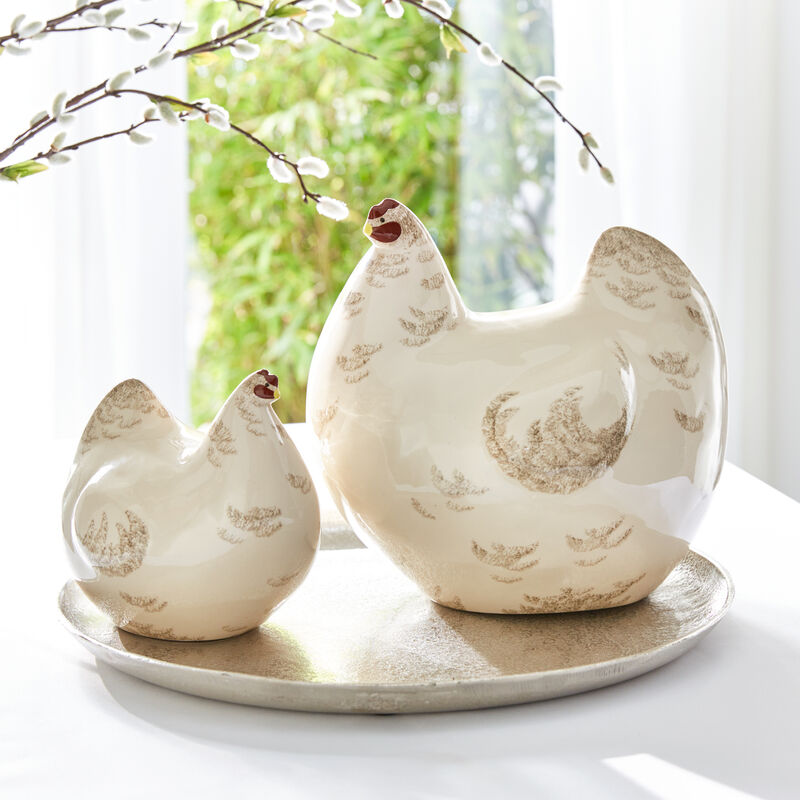 Clbre design : poule en cramique faite  la main dans une manufacture du sud de la France, dcoration de jardin Photo 2