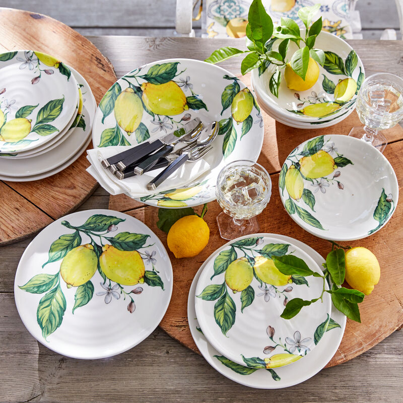 Assiettes plates : opulente vaisselle italienne au motif de citrons Photo 2