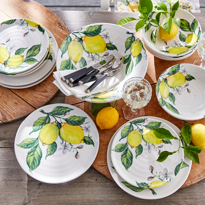 Assiettes plates : opulente vaisselle italienne au motif de citrons Photo 3