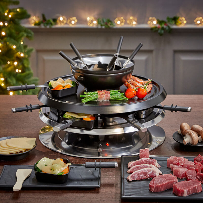 4 en 1 : fondue, raclette, pierre à griller et gril de table Photo 2