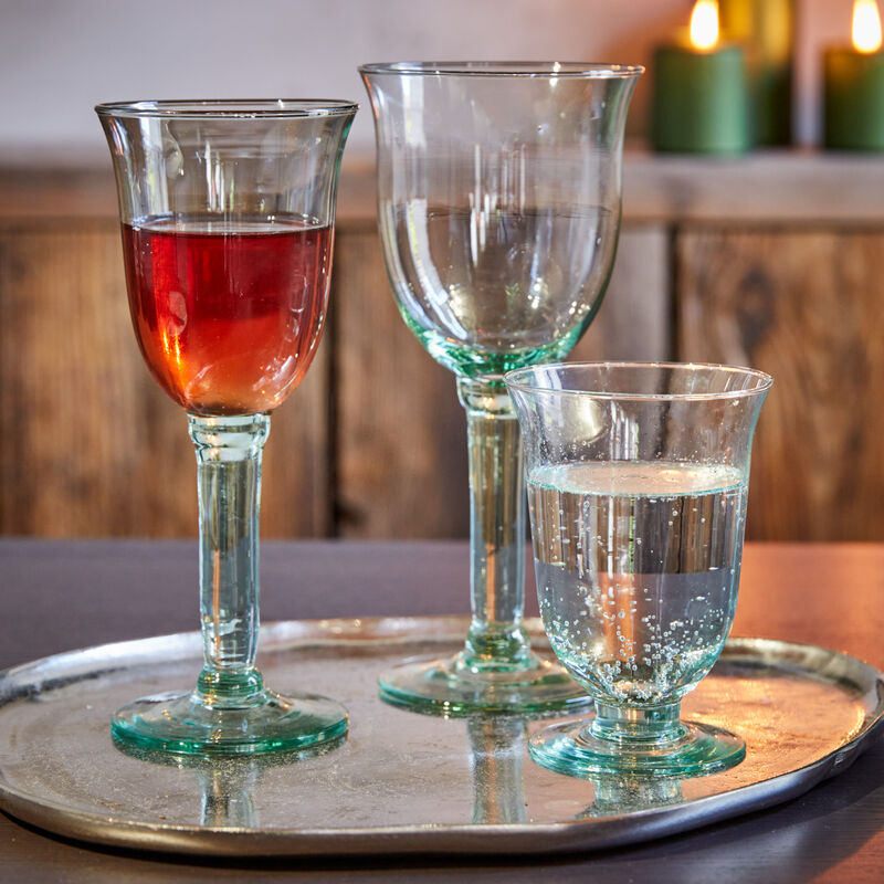 Verres à vin blanc à l'ancienne, en verre recyclé aux reflets vert tendre, verres à boire Photo 2