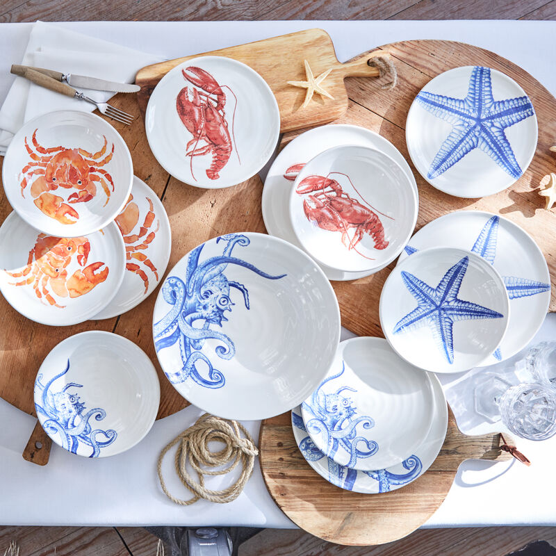  Assiettes plates : Vaisselle maritime pour entrées, poissons et fruits de mer délicats Photo 2