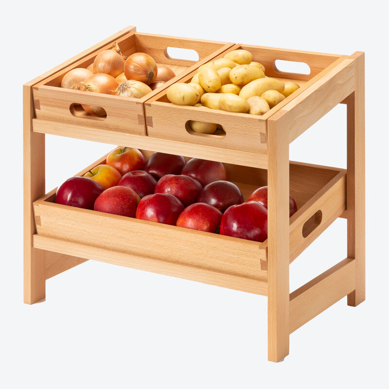 Stockage parfait des fruits et légumes dans la solide étagère en bois de hêtre Photo 4