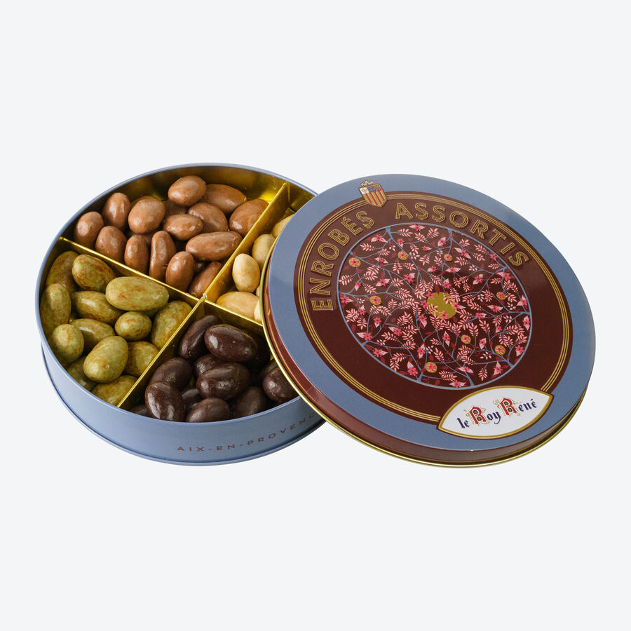 Amandes provenales toastes, enrobes d'une fine couche de chocolat, amandes, produit naturel