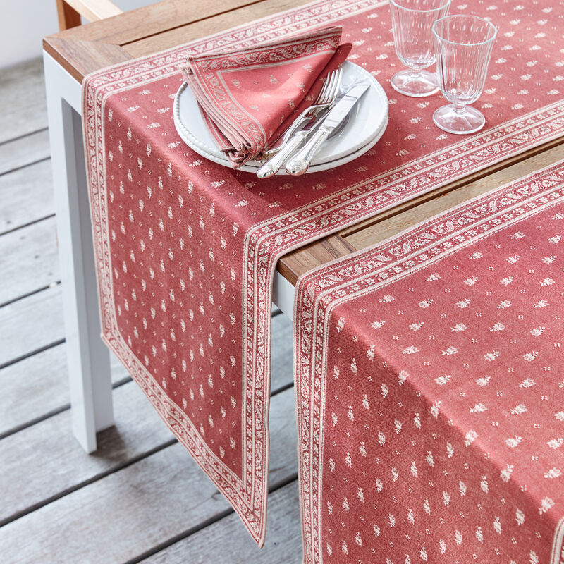 Chemin de table - linge de table provenal avec protection antitaches : tiss jacquard haut de gamme