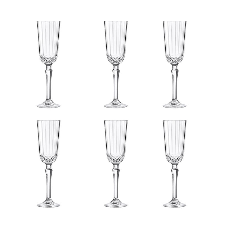 Flûtes à champagne en cristal design Art Déco
