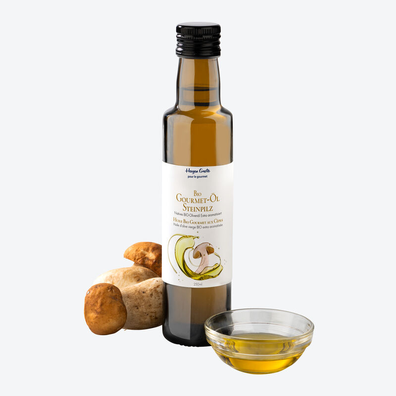 Huile d'olive BIO aux cèpes - Huile Gourmet parfumée, très aromatique