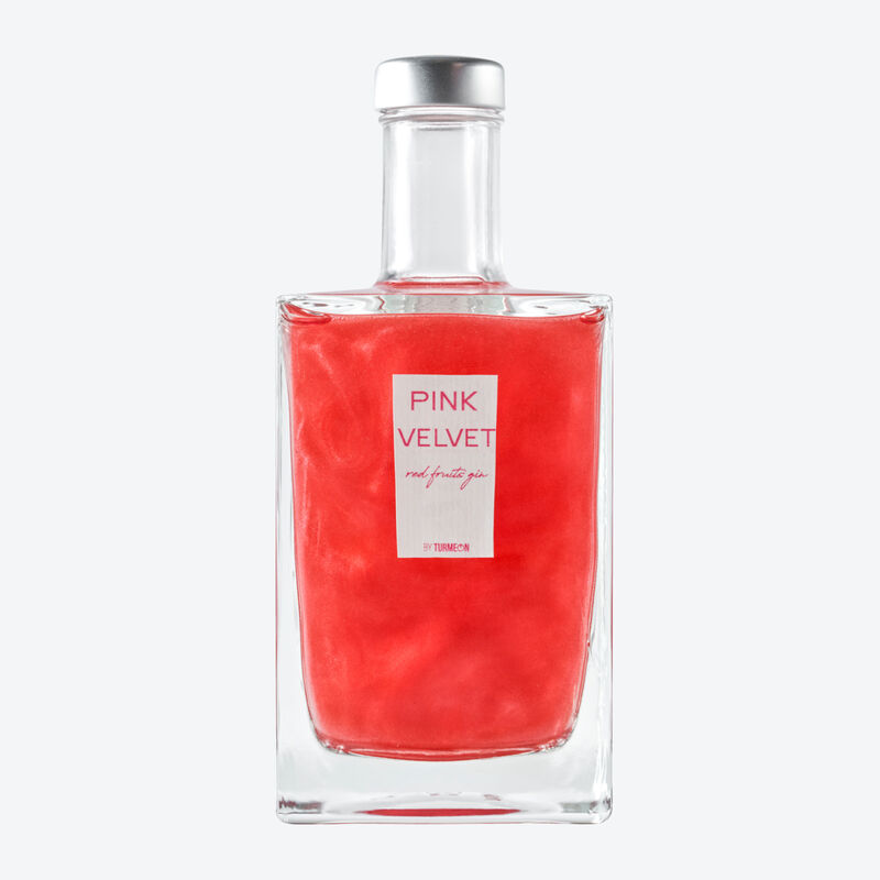 Le gin Pink Velvet scintille comme par magie lorsqu'on le secoue !