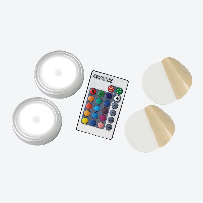 Mini-lampes LED mobiles avec tlcommande, 16 couleurs, sans fil,  piles