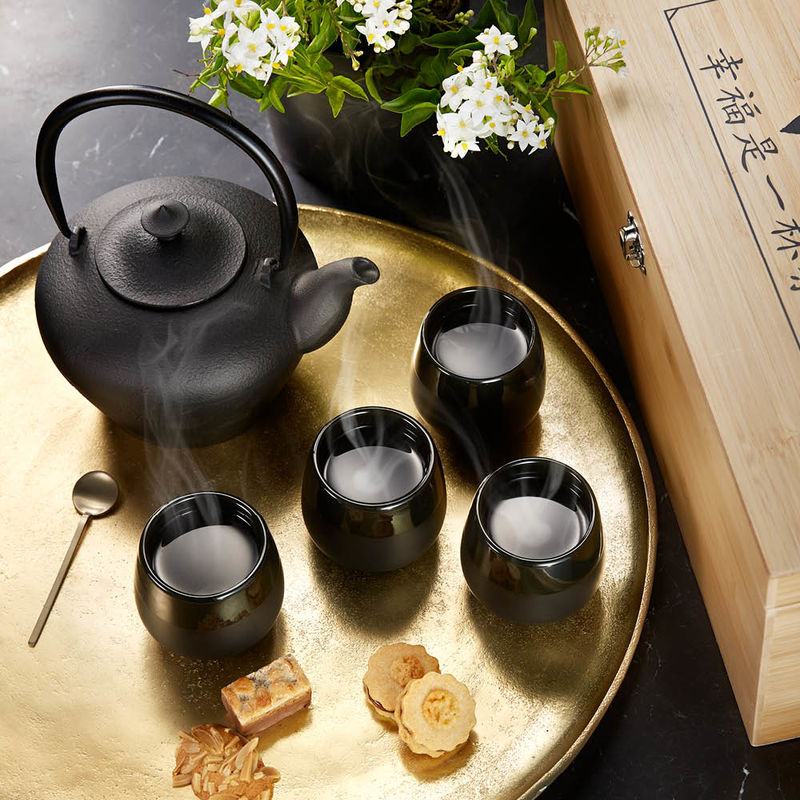 Pour la cérémonie du thé : authentique théière chinoise dans un coffret-cadeau
