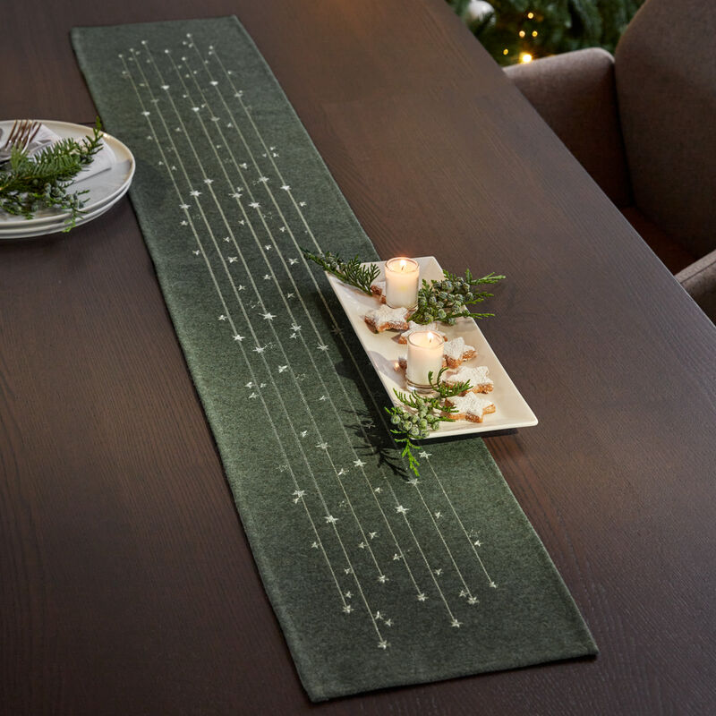 Ruban de table - linge de table jacquard aux motifs de Nol, linge de table hiver, Avent, Nol mix & match coordonn