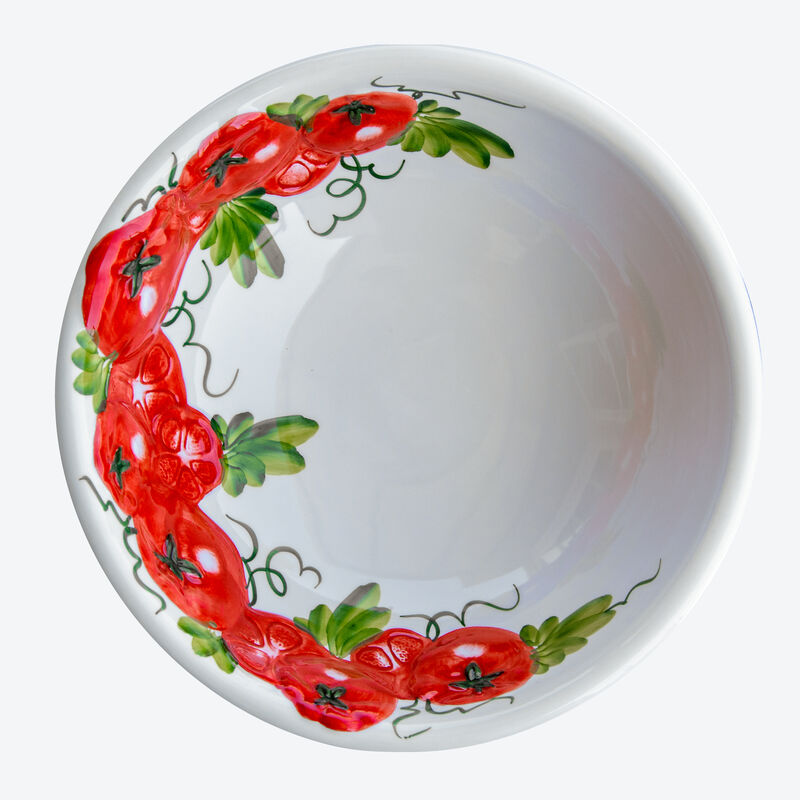 Saladier - Céramique traditionnelle avec relief et motif de tomates peint à la main