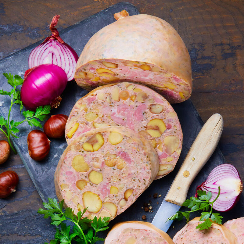 Saumagen du Palatinat : panse de porc farcie aux marrons