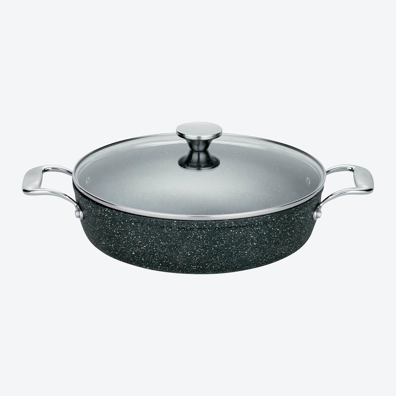 Sauteuse Ø 28 cm en aluminium forgé à structure granit : pour des cuissons super croustillantes même sans graisse