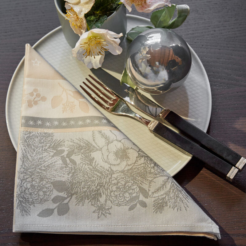 Serviettes de table - linge de table jacquard aux motifs de Nol, linge de table hiver, Avent, Nol mix & match coordonn