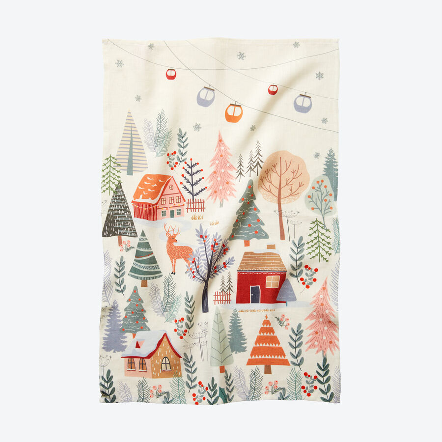 Torchons de cuisine tisss jacquard aux motifs de Nol