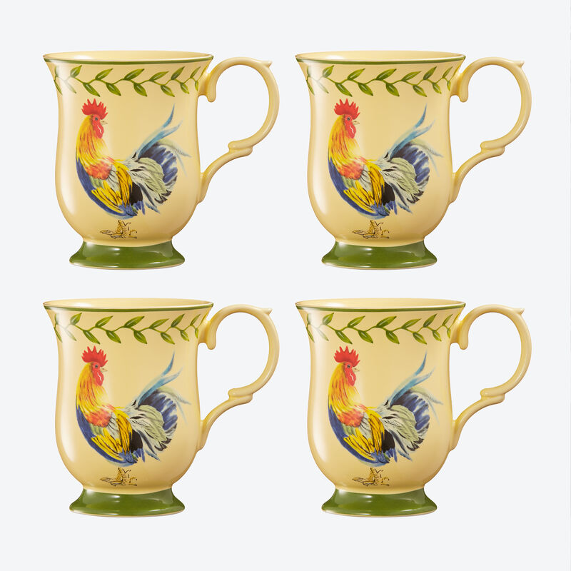 Vaisselle au motif traditionnel de coq : mugs