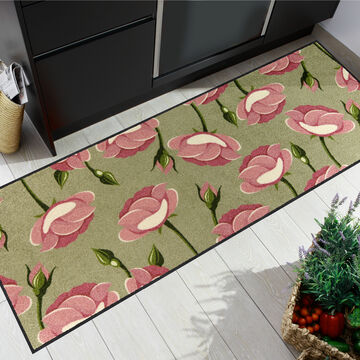 Image du produit pour 'Ce tapis de sol spcial cuisine au design exclusif de roses protge sols et articulations'