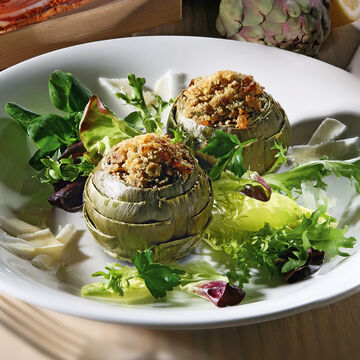 Image du produit pour 'Artichauts farcis  la pancetta sur lit de salade'
