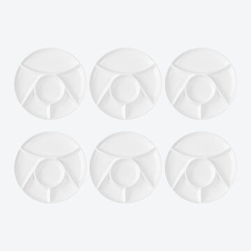 Image du produit pour 'Assiette  fondue en porcelaine dure extrmement robuste avec compartiments pour sauces et accompagnements'