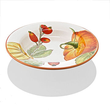 Image du produit pour 'Assiette creuse : Cramique italienne de haute qualit aux motifs automnaux de citrouilles'