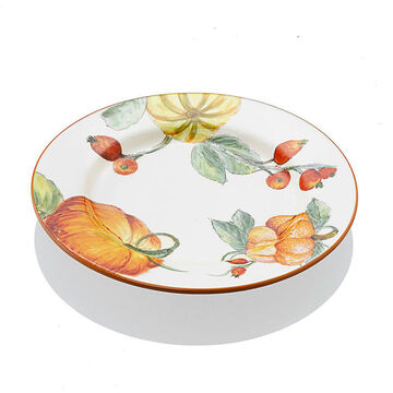 Image du produit pour 'Assiette plate : Cramique italienne de haute qualit aux motifs automnaux de citrouilles'
