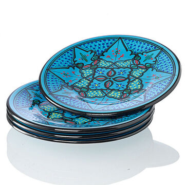Image du produit pour 'Assiette plate, lot de 4 : vaisselle orientale faite main en cramique dure'