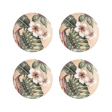 Image du produit pour 'Assiettes  d'inspiration caribenne au dcor de fleurs'