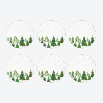 Image du produit pour 'Assiettes plates au motif de sapin : la magie de Nol s'invite  table'