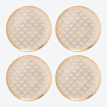 Image du produit pour 'Assiettes plates d'inspiration caribenne au dcor dor'