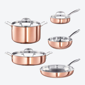 Image du produit pour 'Batterie de cuisine en cuivre  5 couches : lot de 5 pices'