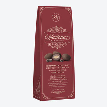 Image du produit pour 'Caramel sal : amandes espagnoles aromatiques enrobes finement de chocolat noir'
