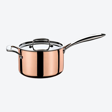 Image du produit pour 'Casserole avec couvercle, compatible induction : batterie de cuisine en cuivre 5 couches'