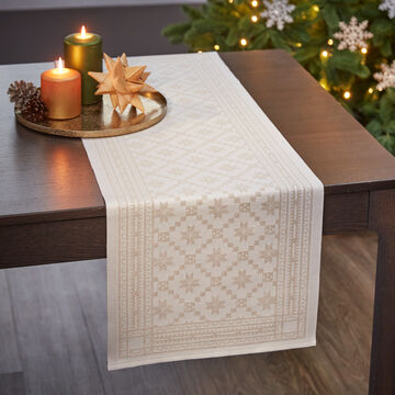 Image du produit pour 'Chemin de table : linge de table de Nol sudois au motif classique d'toiles'