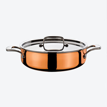 Image du produit pour 'Cocotte basse : batterie de cuisine professionnelle en cuivre et aluminium, revtement haute technologie'